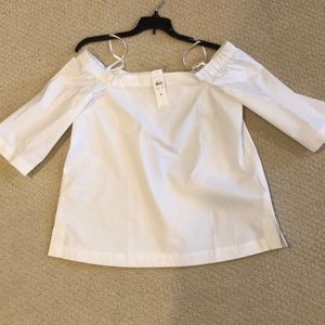 White Ann Taylor Off the Shoulder Blouse